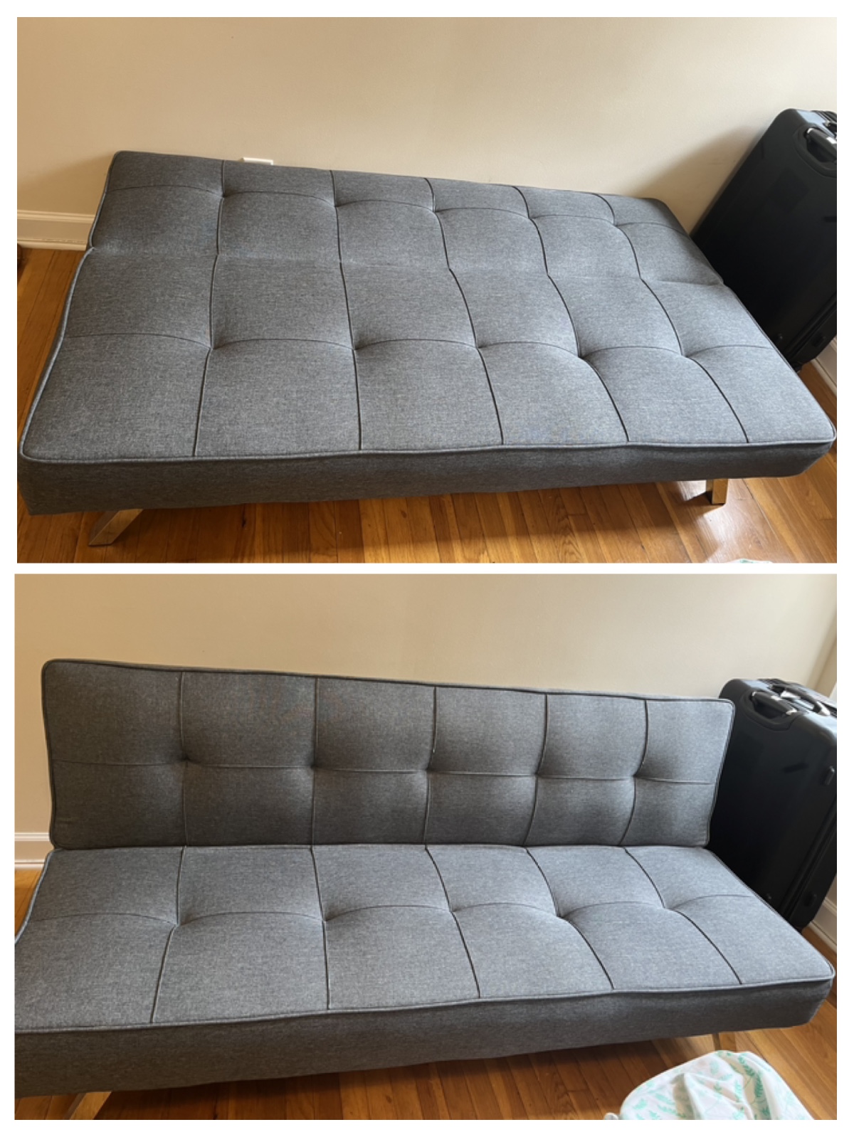 Wayfair 66.1" Wide Tufted Back Convertible Sofa (Charcoal)