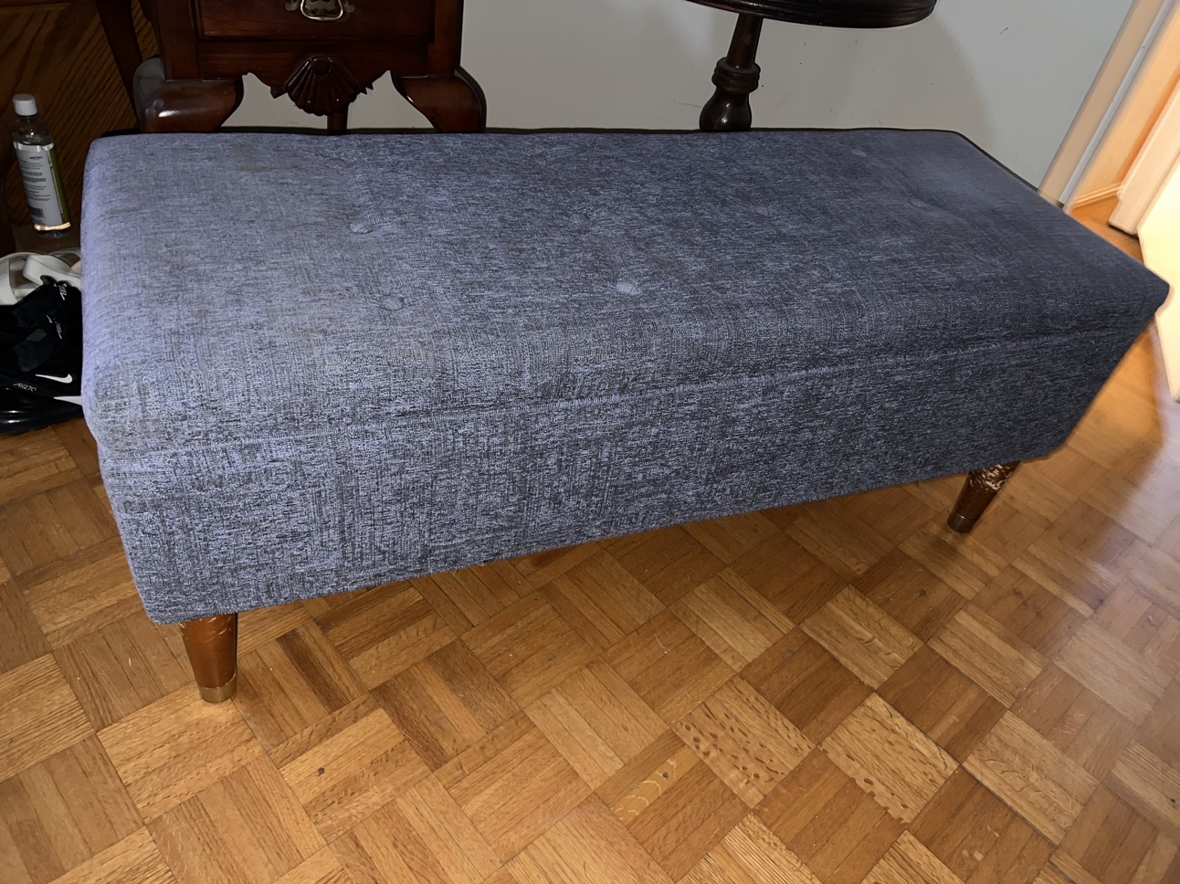 Long Blue Hallway Ottoman with Lift-Up Seat - photo 2