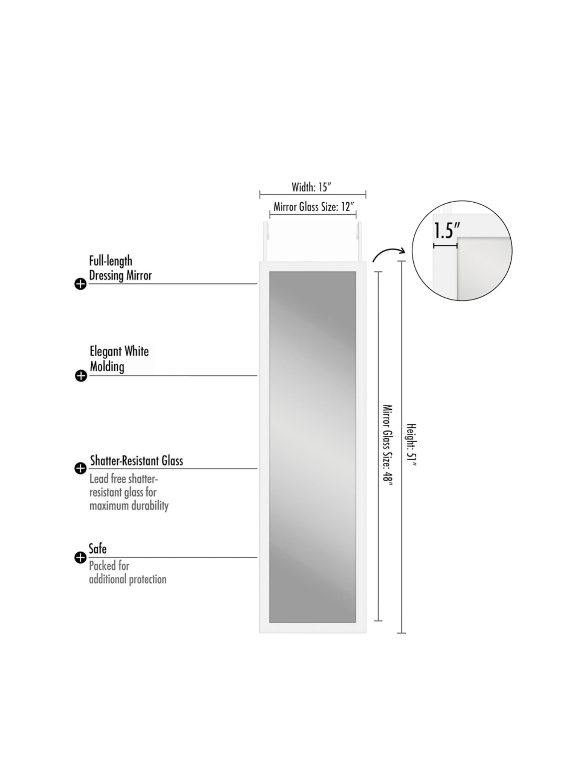 Over Door Mirror - photo 2