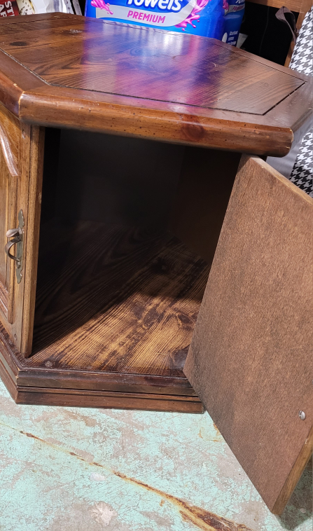 Hexagonal Wood End Table - photo 3