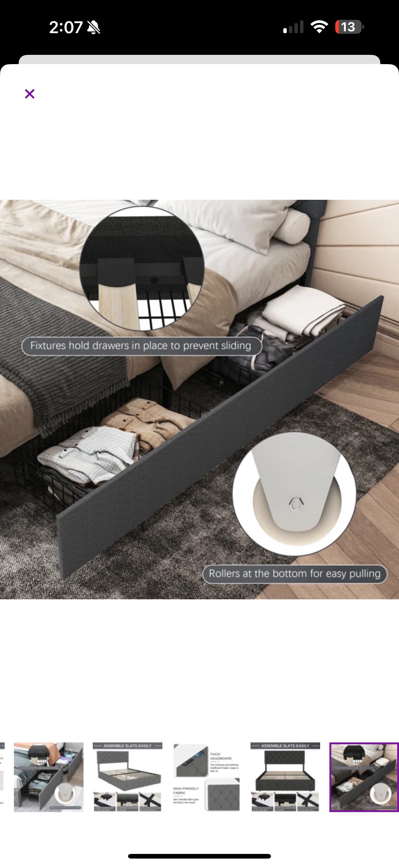 Bed frame, queen size - photo 3