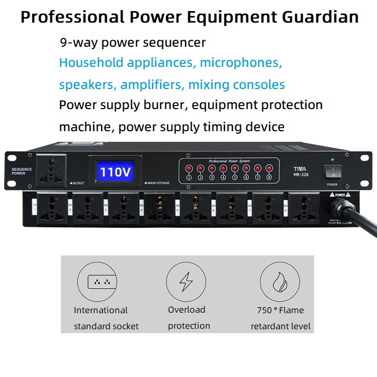 Power Conditioner,9-Outlet Rack Mount Power Sequencer - photo 2