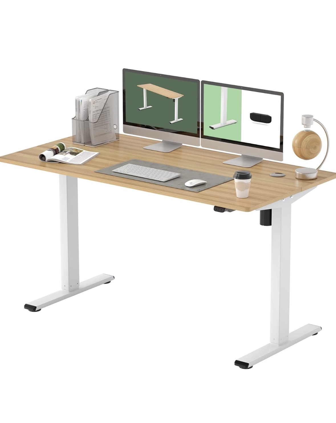 Large Oak Wood Standing Desk 55 x 28 inches