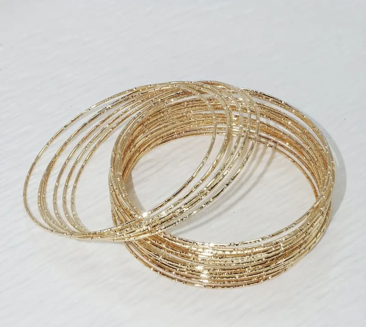 Brand New 30 pc 14K gold plated bangles Indian jewelry image indicator(3)