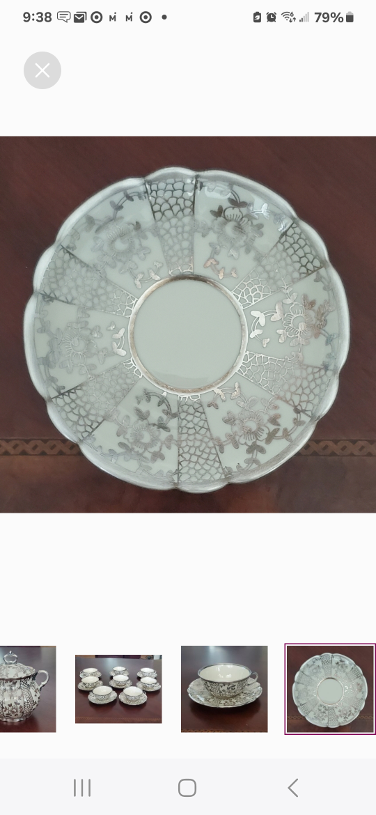 Vintage 21 Piece Italian Silver Overlay Tea Set image indicator(8)