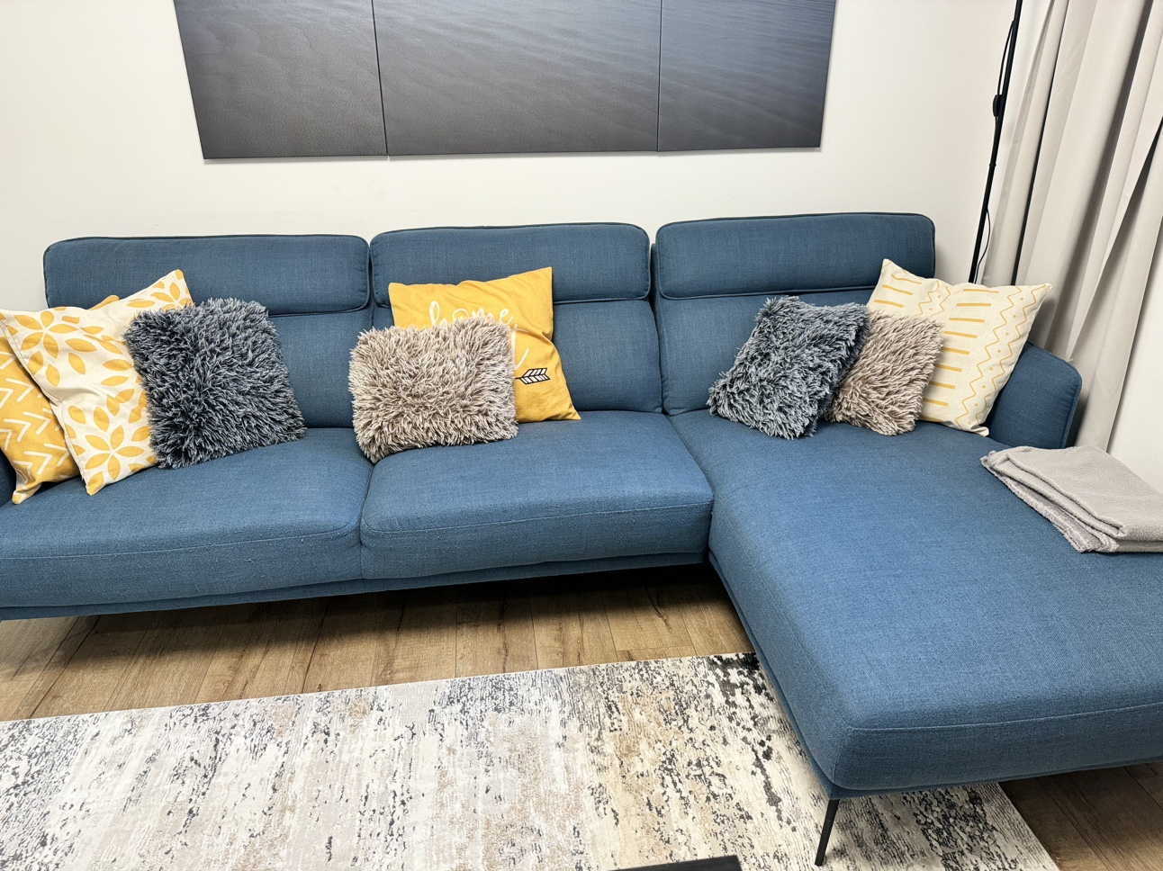 Blue sectional - free delivery - photo 4