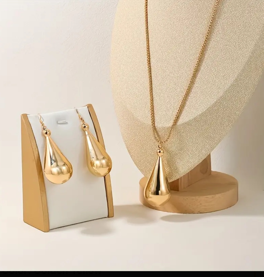 14 k gold plated water drop jewelry set - photo 5
