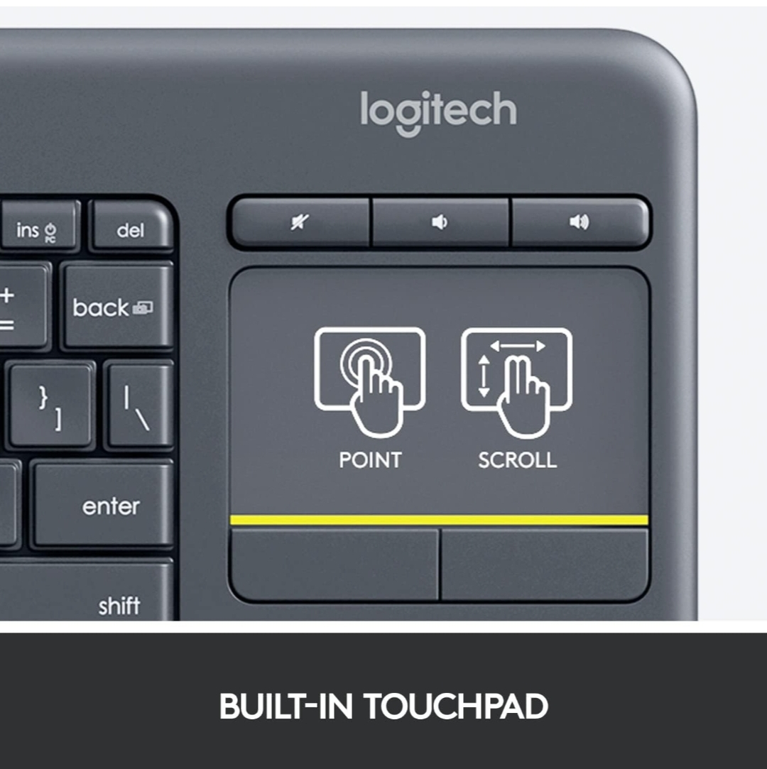 Logitech K400 Plus Wireless Touch TV Keyboard With Mouse image indicator(4)