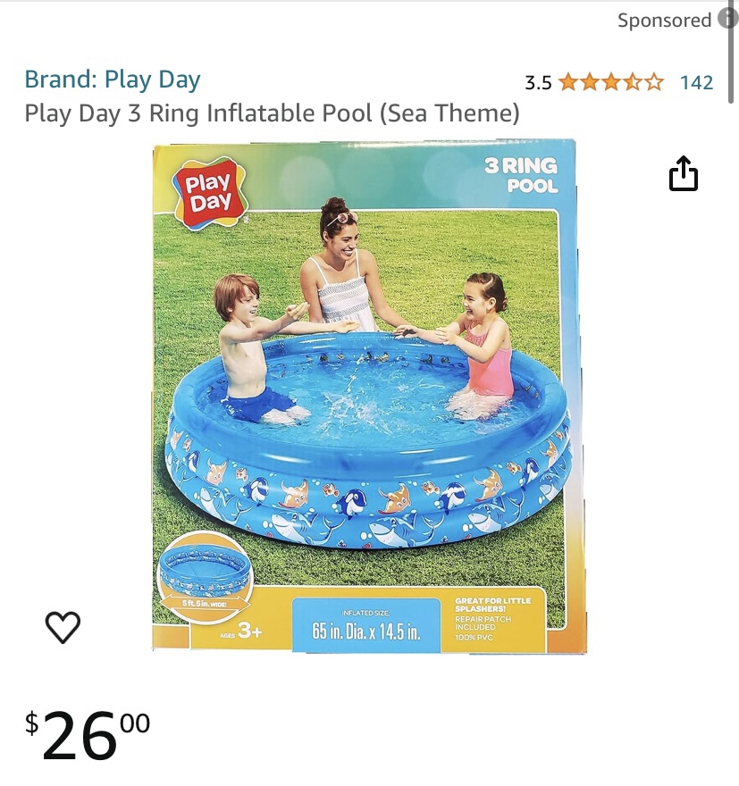 Play Day inflatable 3 ring pool image indicator(3)