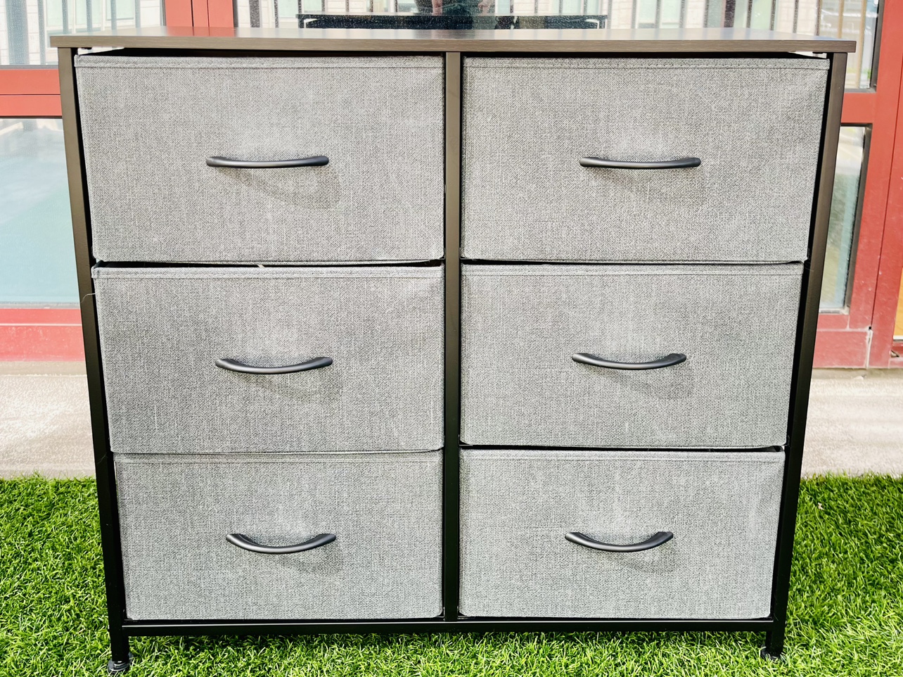 Dresser for Bedroom, 6 Storage Drawers, Black &Dark Grey - photo 2