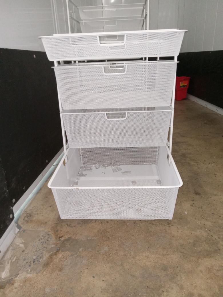 elfa white med wide storage ($185 msrp)