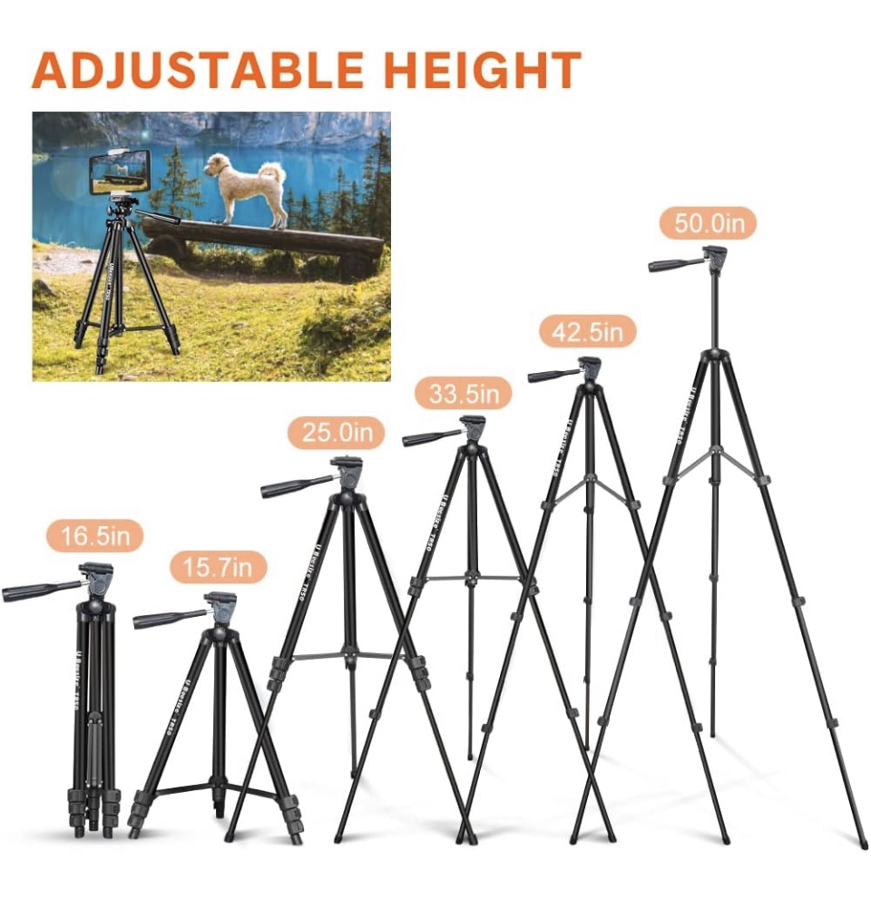 UBeesize Phone Tripod ( 50’’ Extendable ) with remote control image indicator(7)