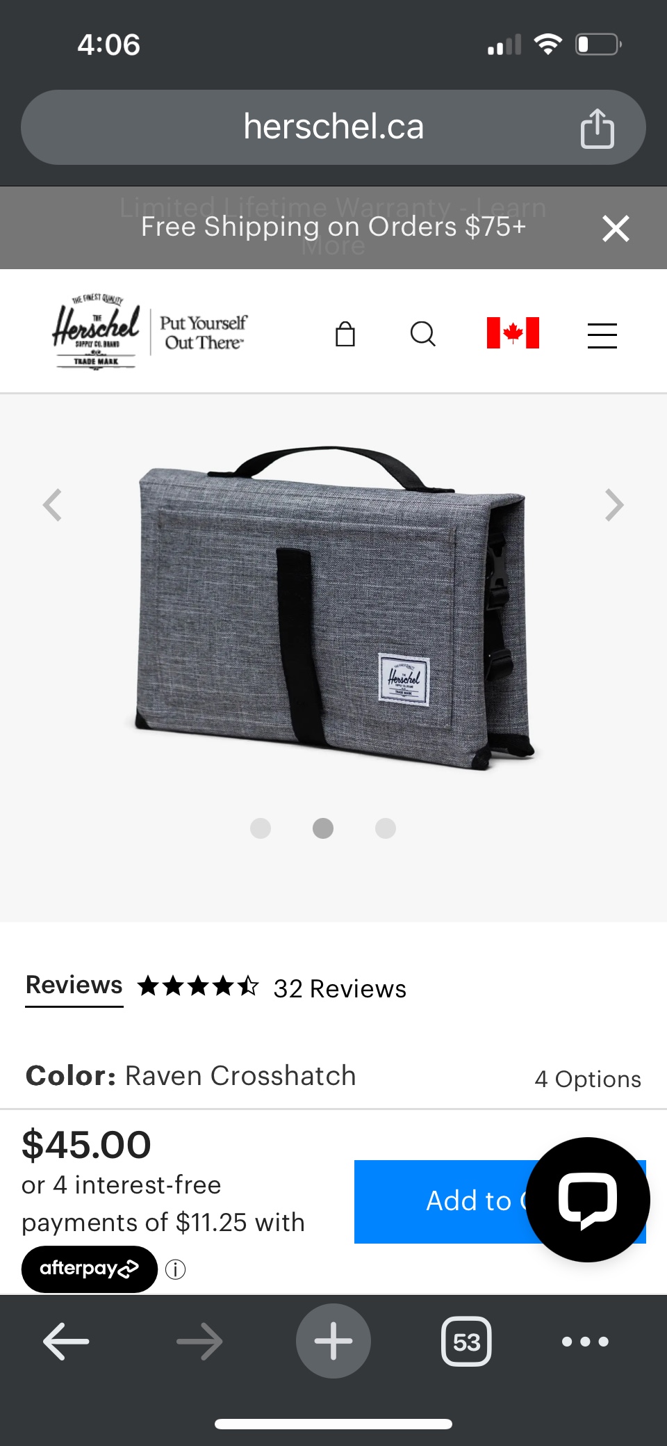 Sprout Change Mat Herschel Supply Co. Grey image indicator(2)