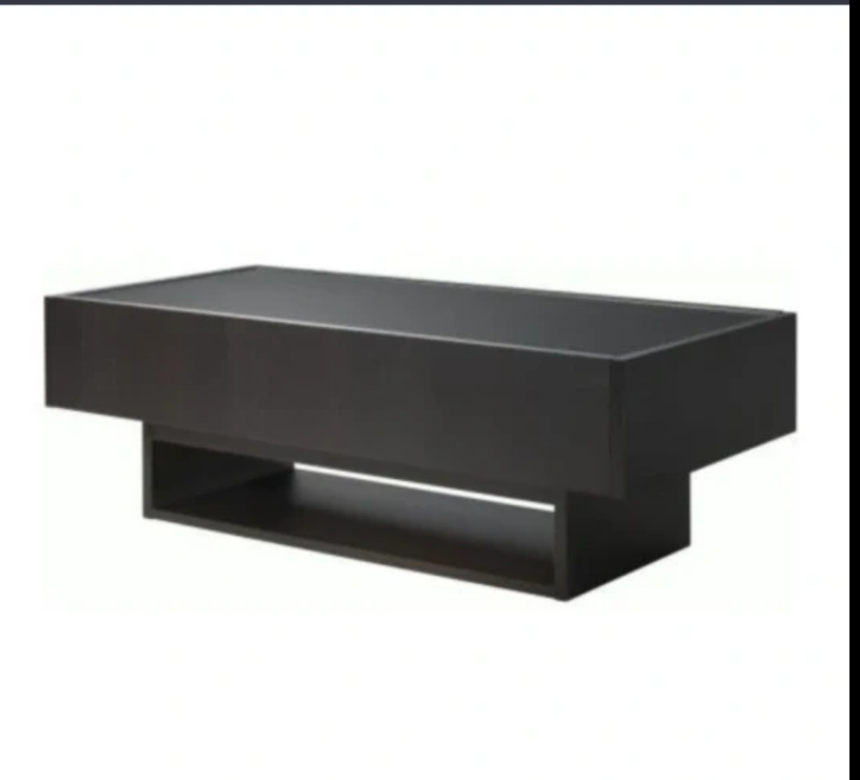 IKEA RAMVIK BLACK COFFEE WITH 2 LARGE DRAWERS AT EACH END EUC