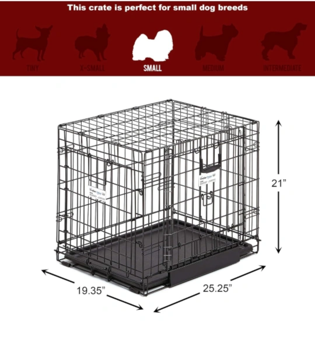 Midwest Homes for Pets Ovation Double Door Dog Crate, 24-Inch image indicator(4)