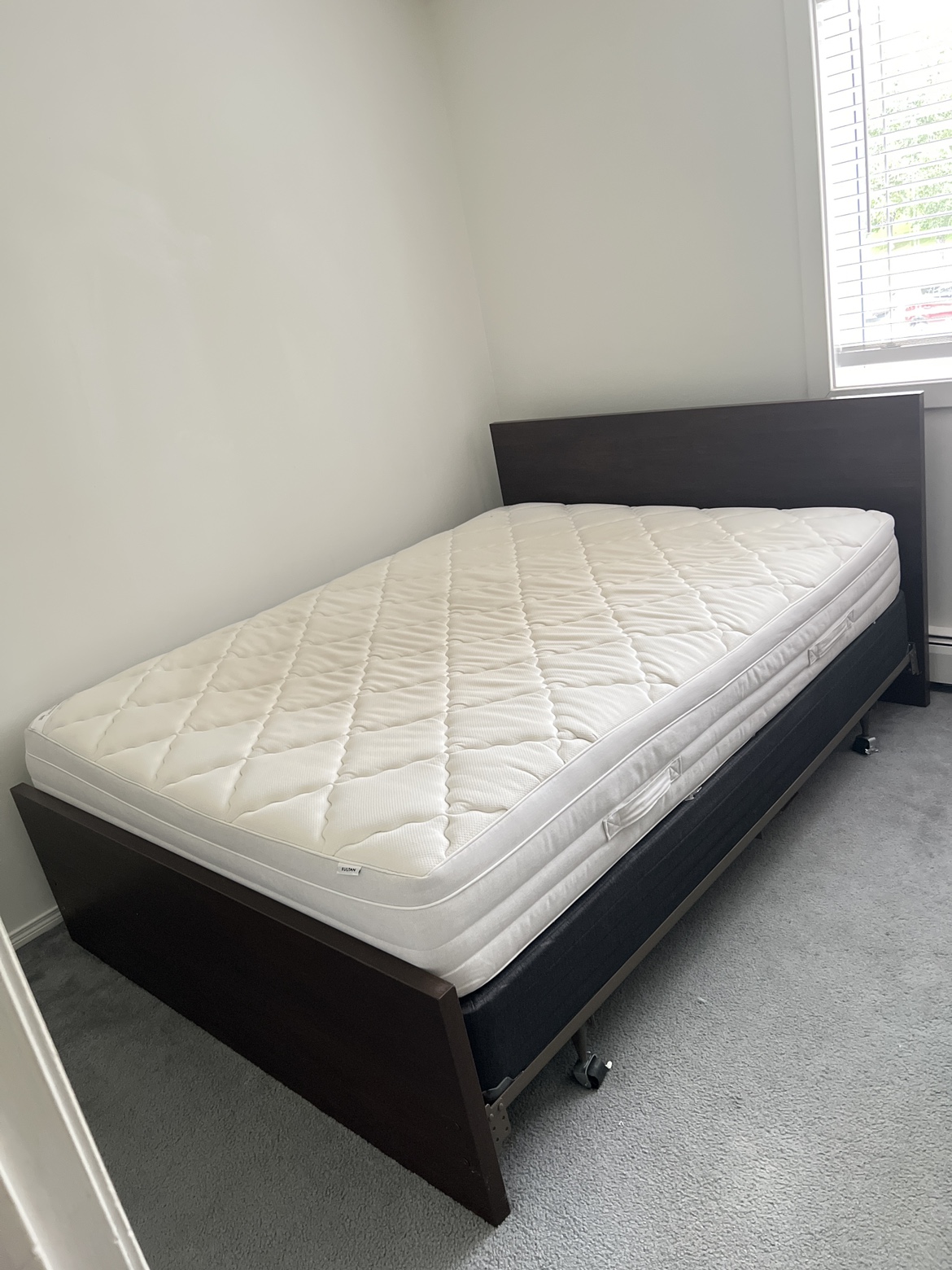 Queen bed with bed frame and raiser 3 in 1