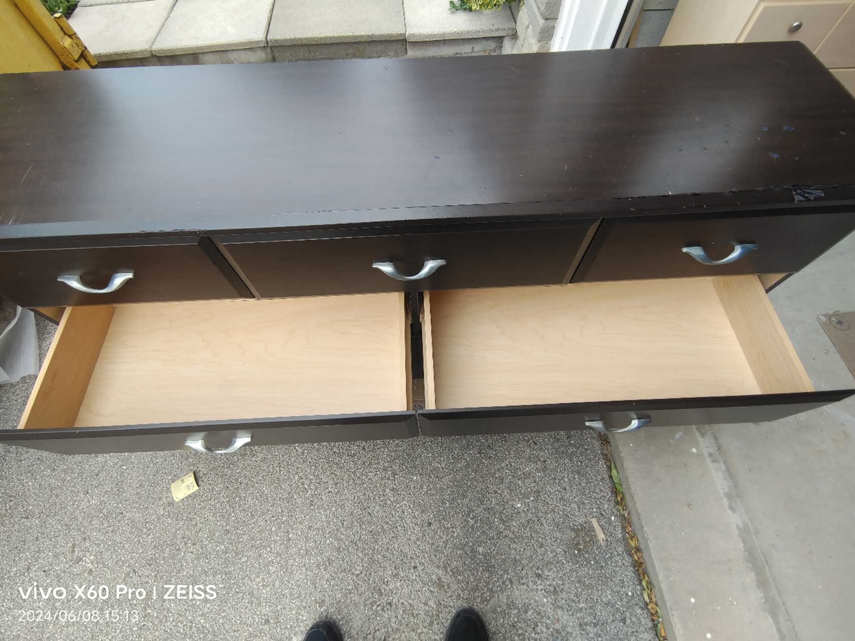Solid brown wooden Dresser with Detachable Mirror - photo 5