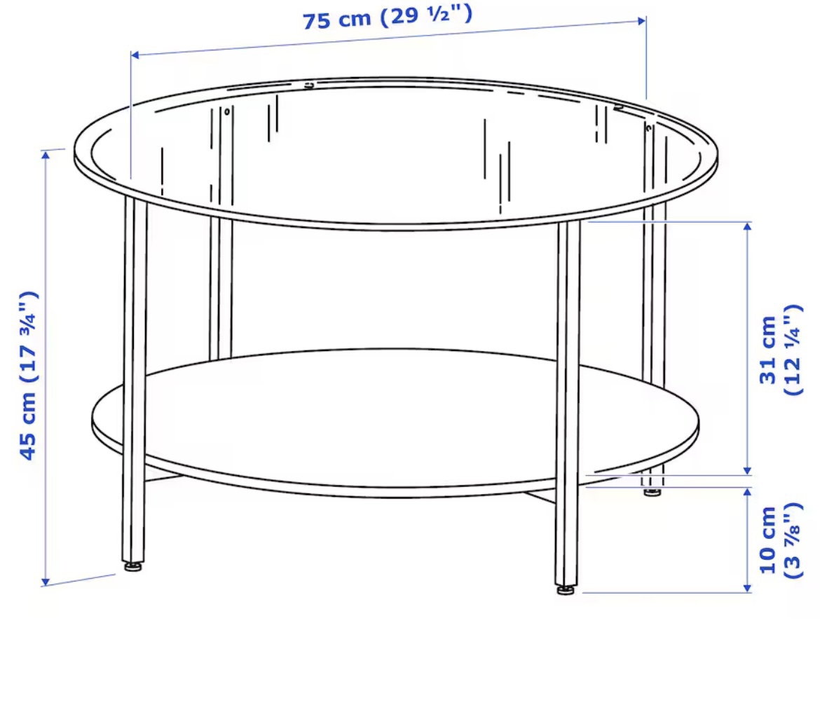 Coffee table, black-brown/glass - photo 4