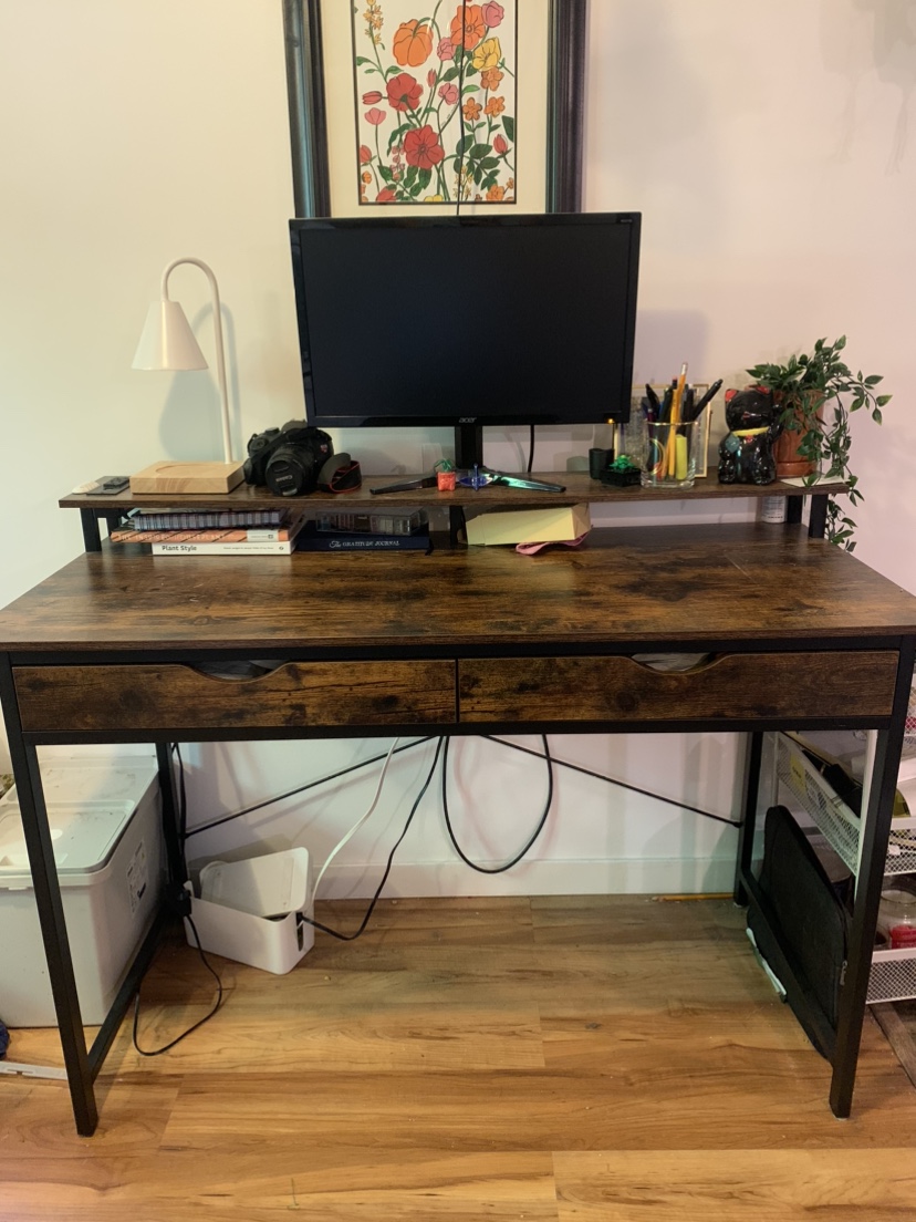 Desk with built in power