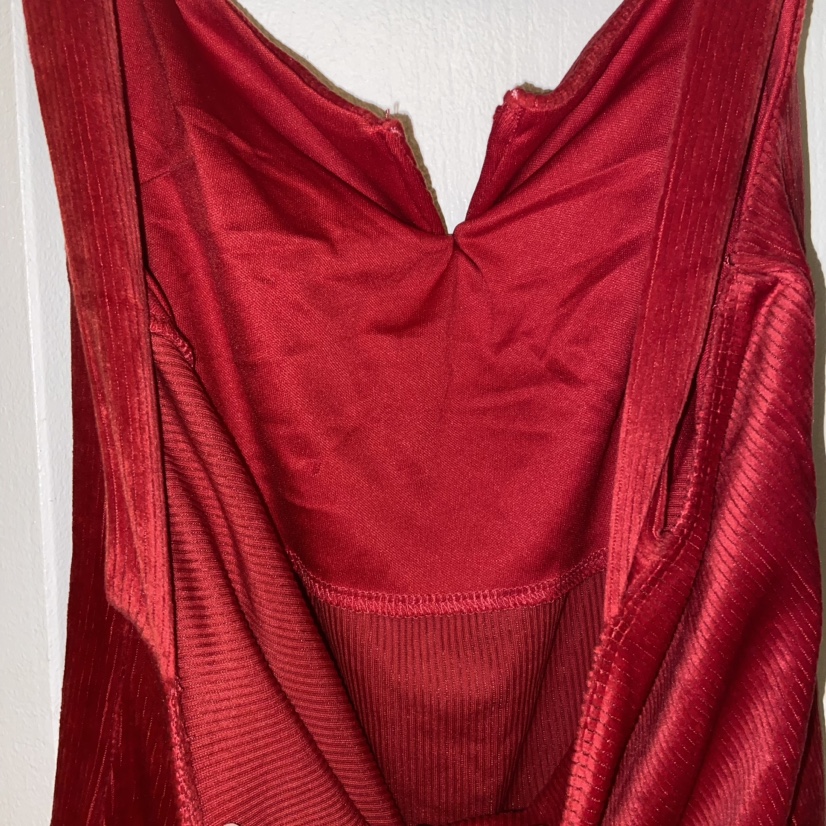 corduroy velvet red bodysuit size large image indicator(7)