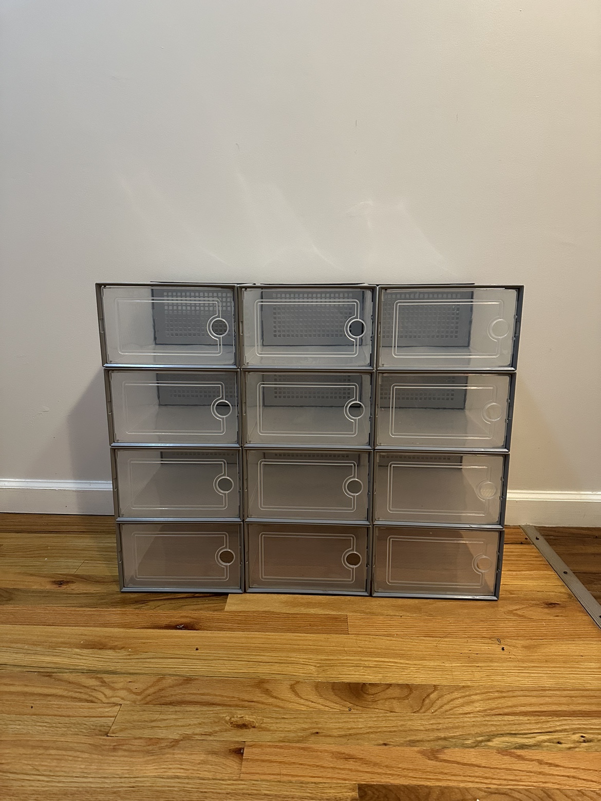 Stackable clear plastic shoe storage boxes - photo 2