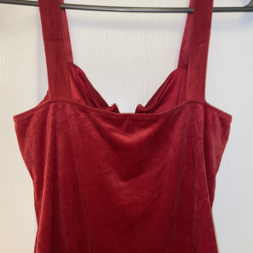 corduroy velvet red bodysuit size large image indicator(5)