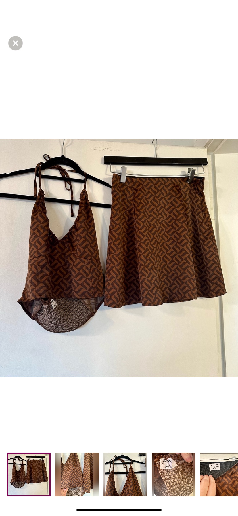 BNWOT Satin Skirt and Halter Top Set thumbnail