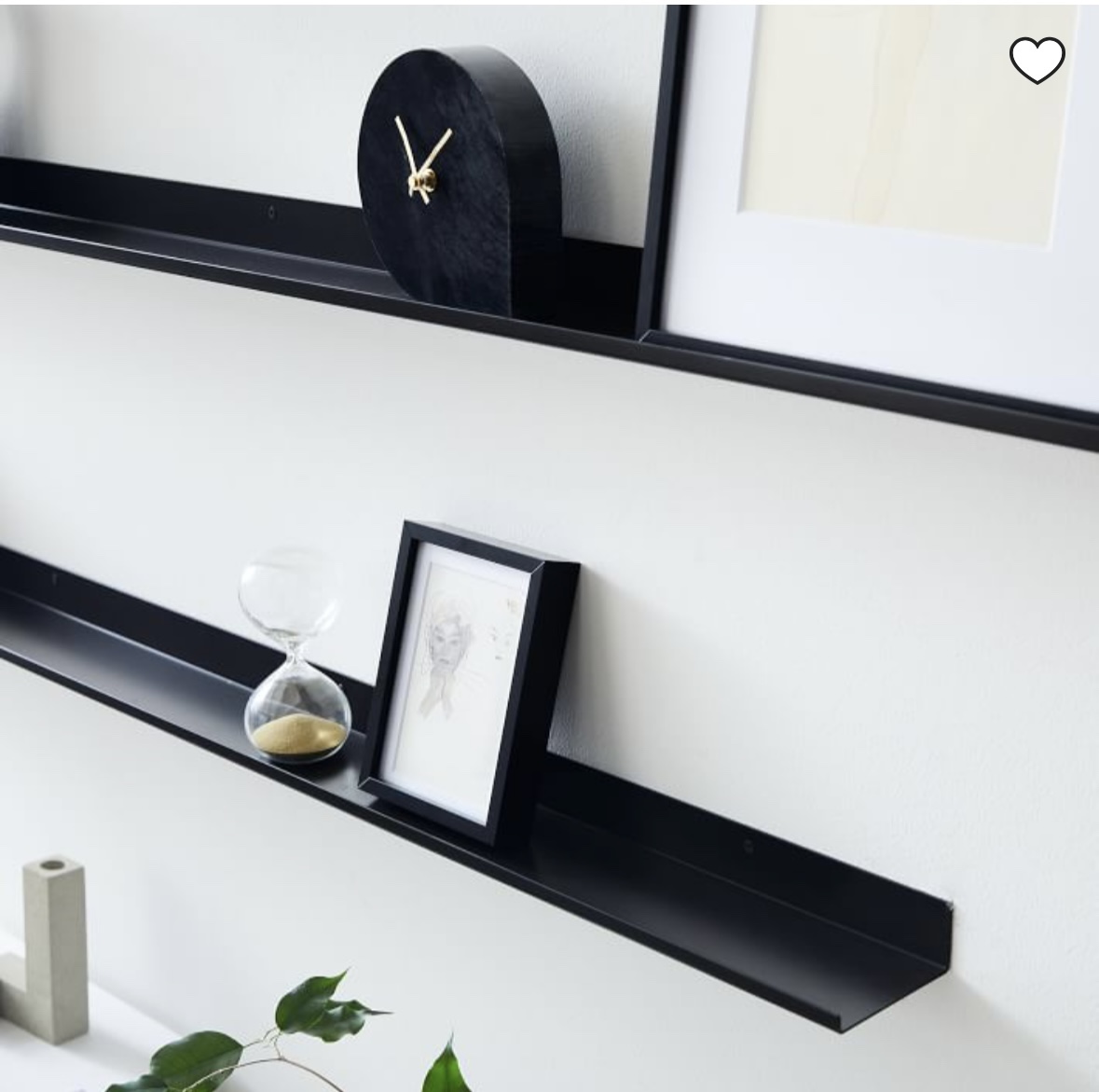 CB2 24” Floating Metal Shelves in Gunmetal x2