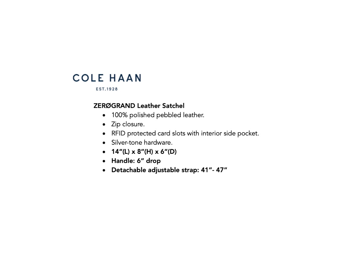 Cole Haan Leather Satchel - NEW - photo 5
