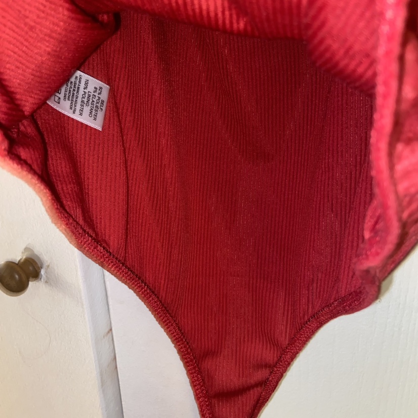corduroy velvet red bodysuit size large image indicator(6)