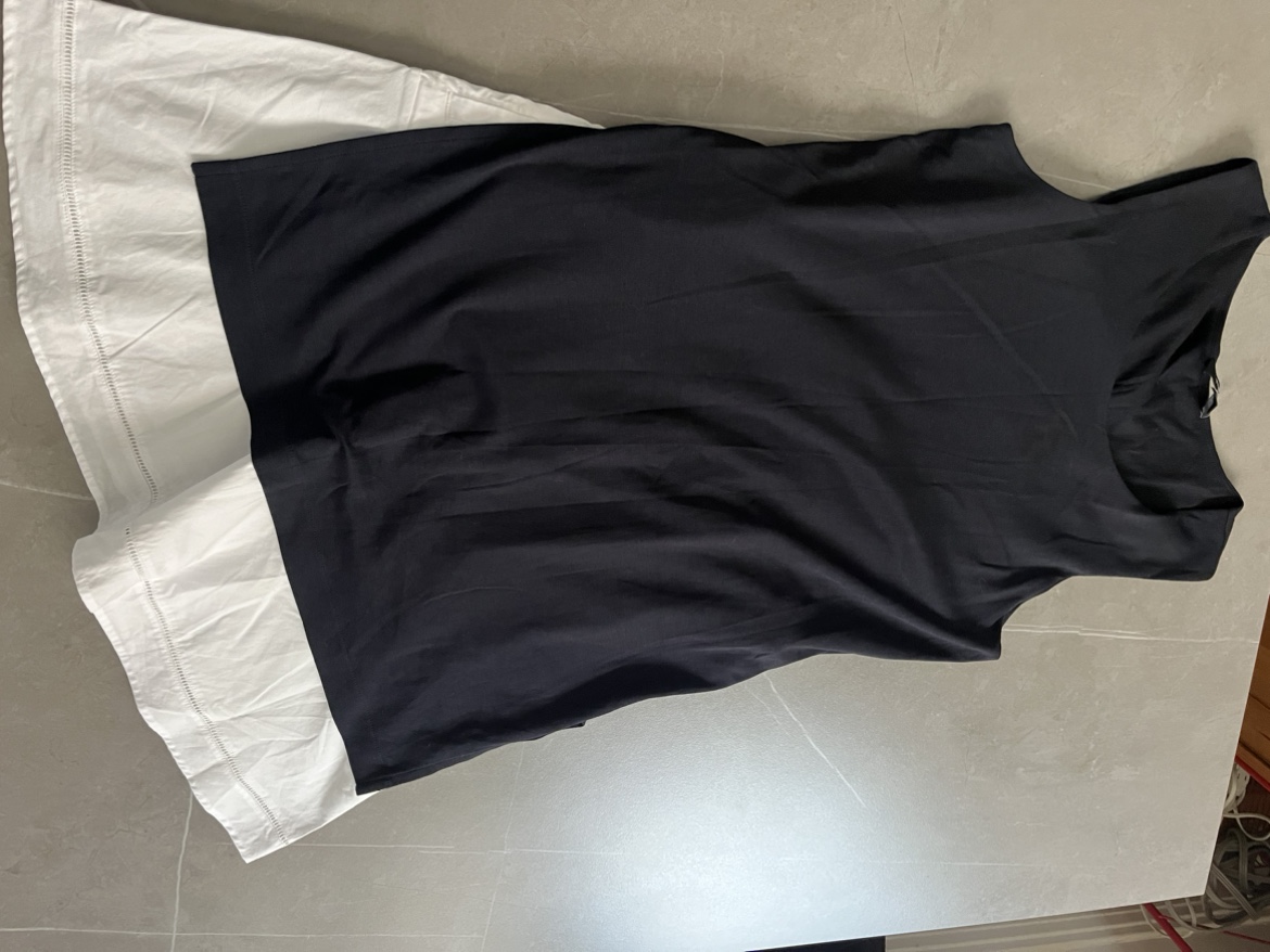 Navy and white cotton elegant dress image indicator(2)