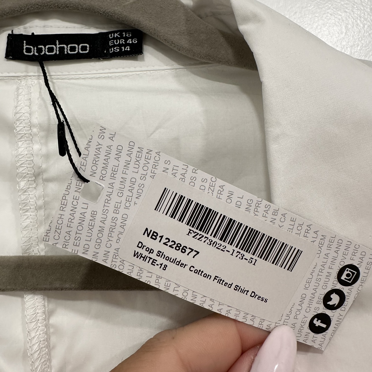 Boohoo Drop Shoulder Fitted Shirt Dress image indicator(5)