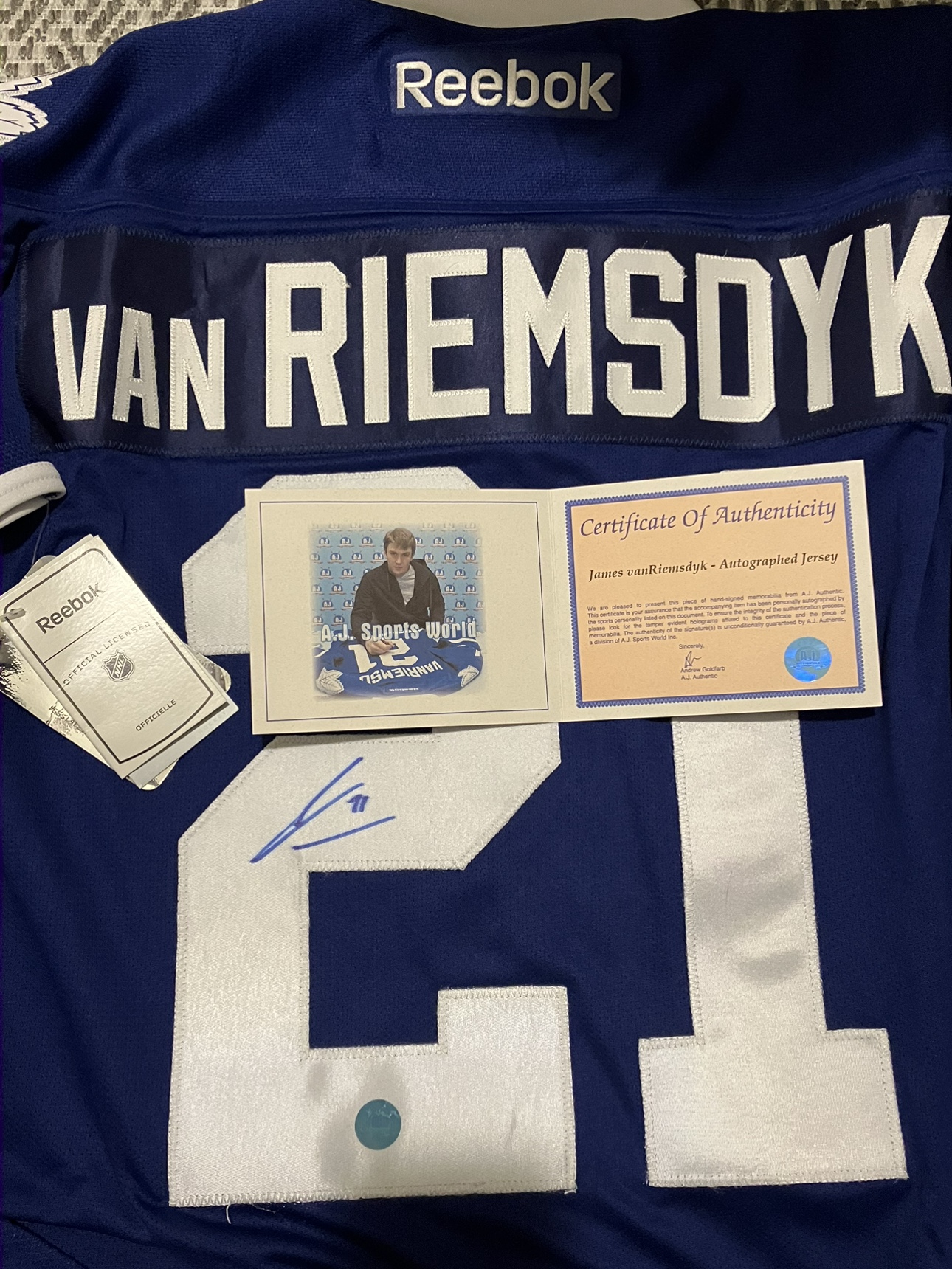 Signed JVR Toronto Maple Leafs Jersey w/ authentication image indicator(2)