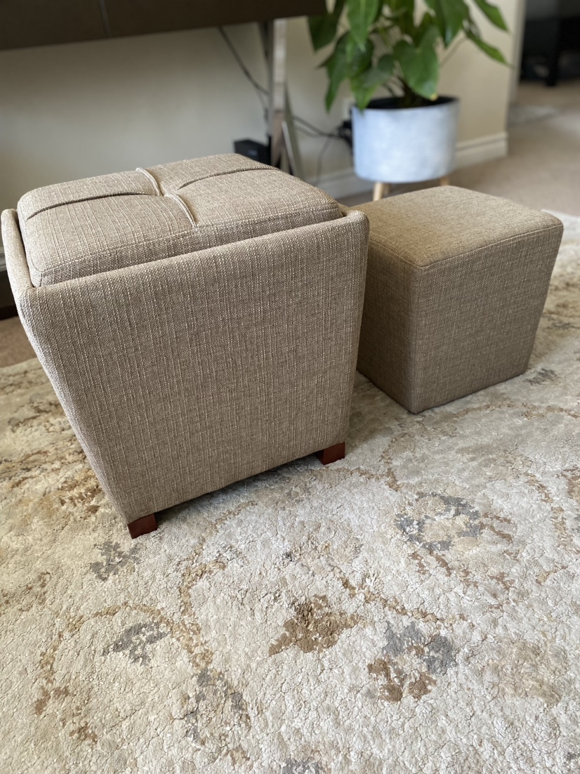 Multi functional OTTOMAN with matching small footstool. thumbnail