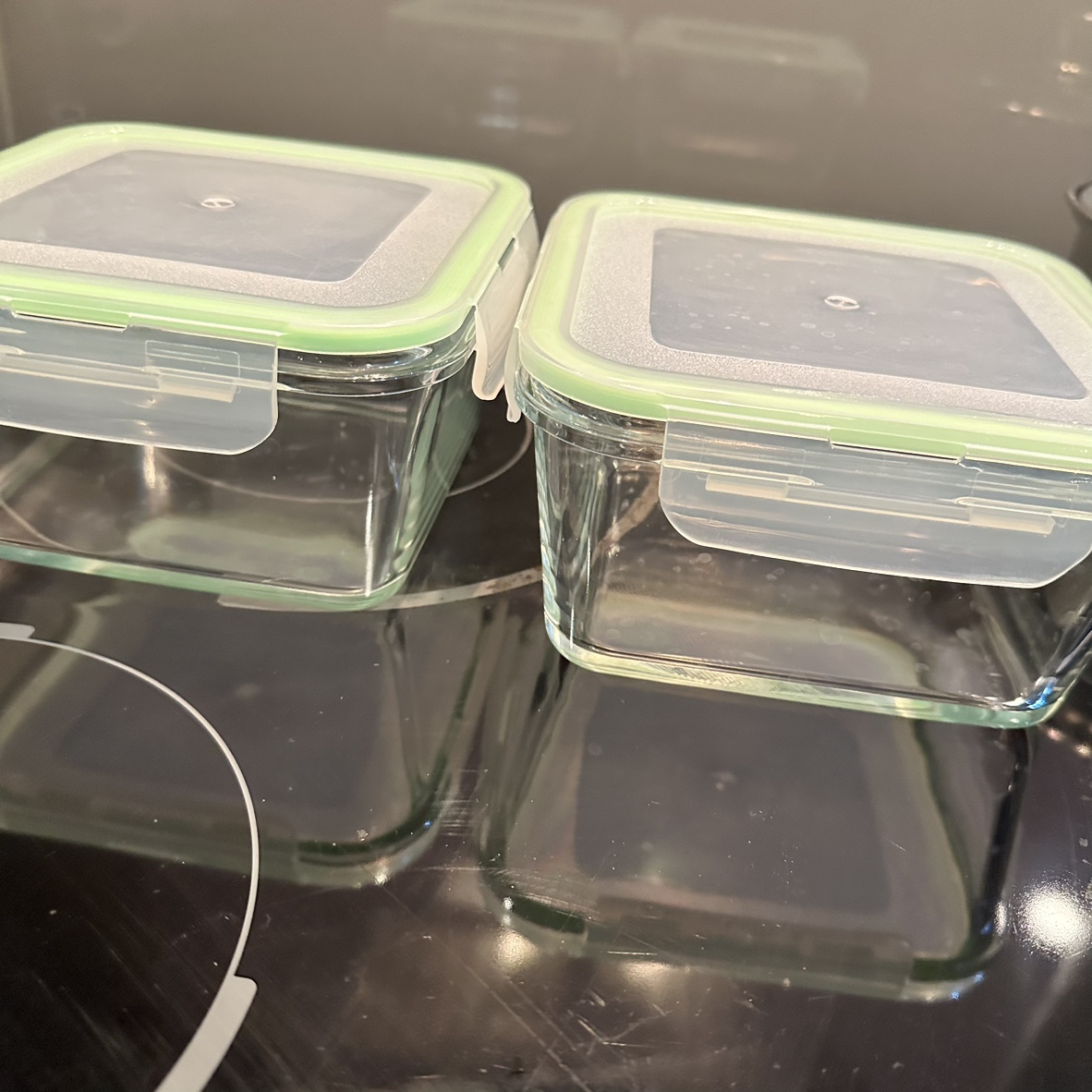 Stainless steel pot+2 glass containers image indicator(8)