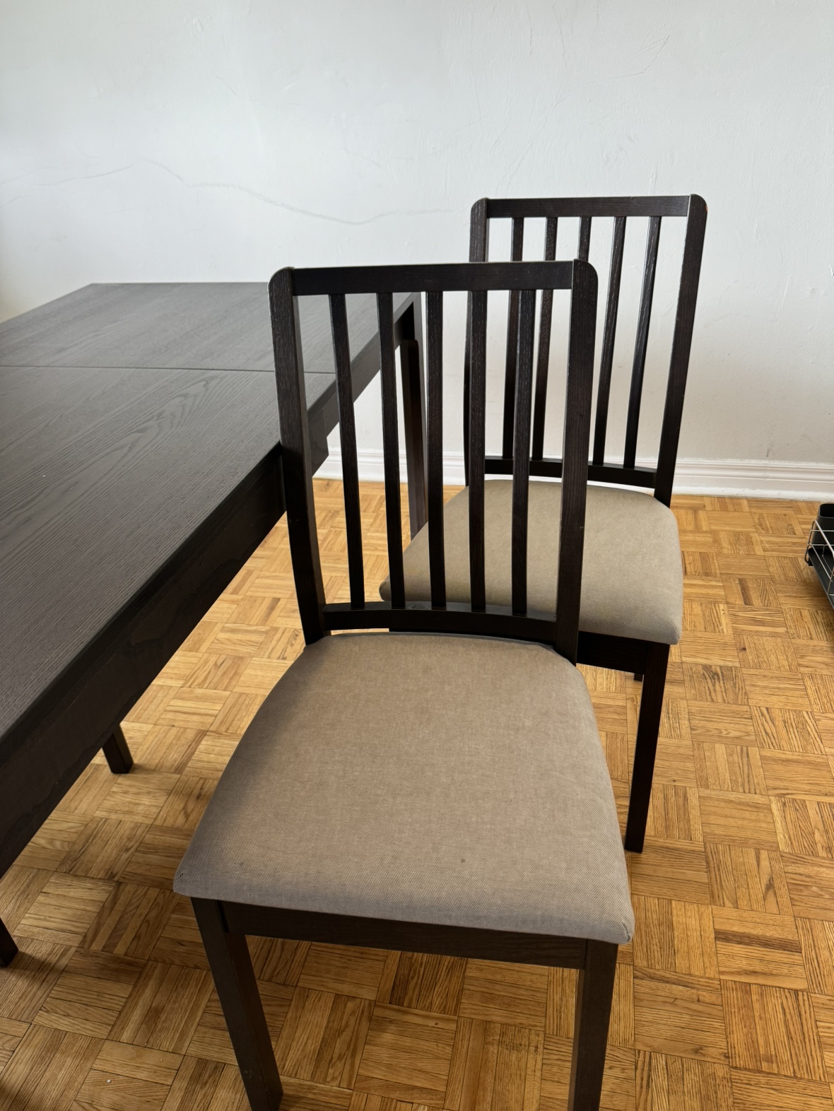 EKEDALEN Extendable table, dark brown, with 4 chairs - photo 5
