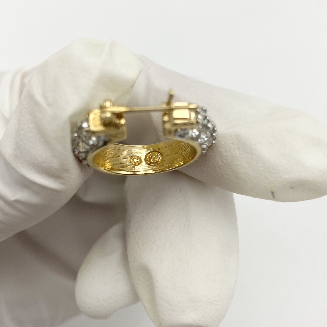 Swarovski Gold Tone Clear Crystal Hoop Earrings - photo 5
