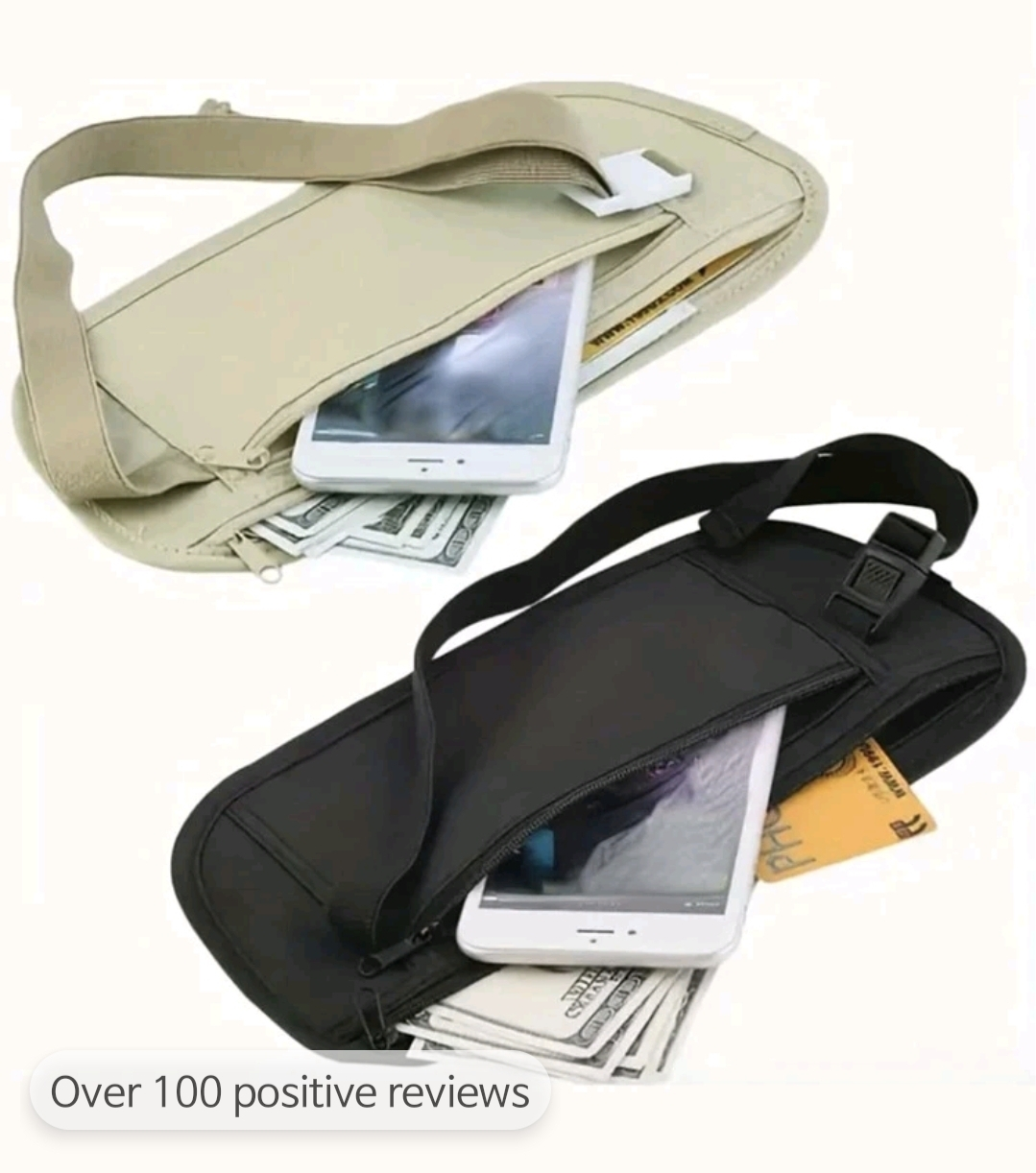 Invisible waist/ fanny bag for travel - photo 2