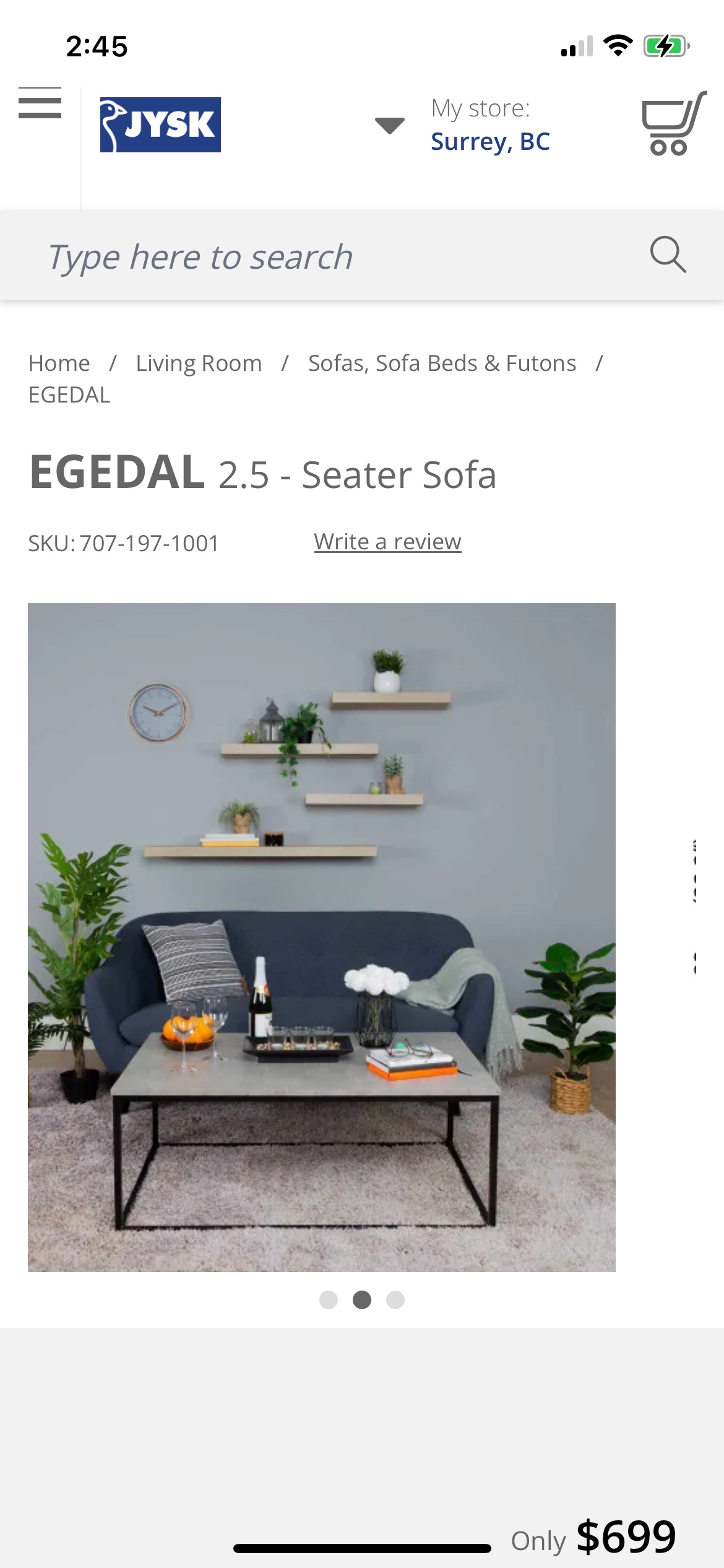 JYSK sofa & coffee table - photo 2