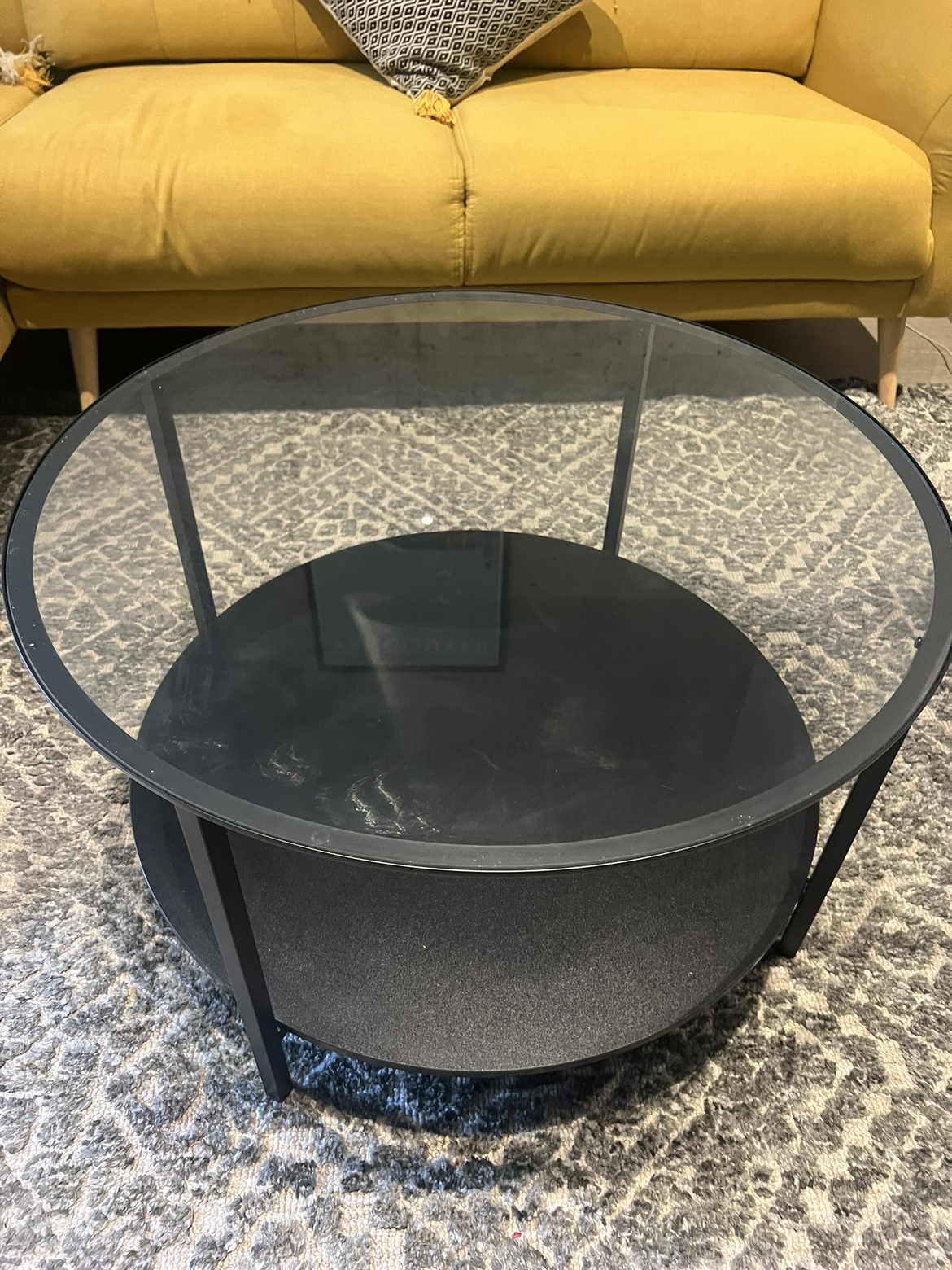 Coffee table, black-brown/glass - photo 3