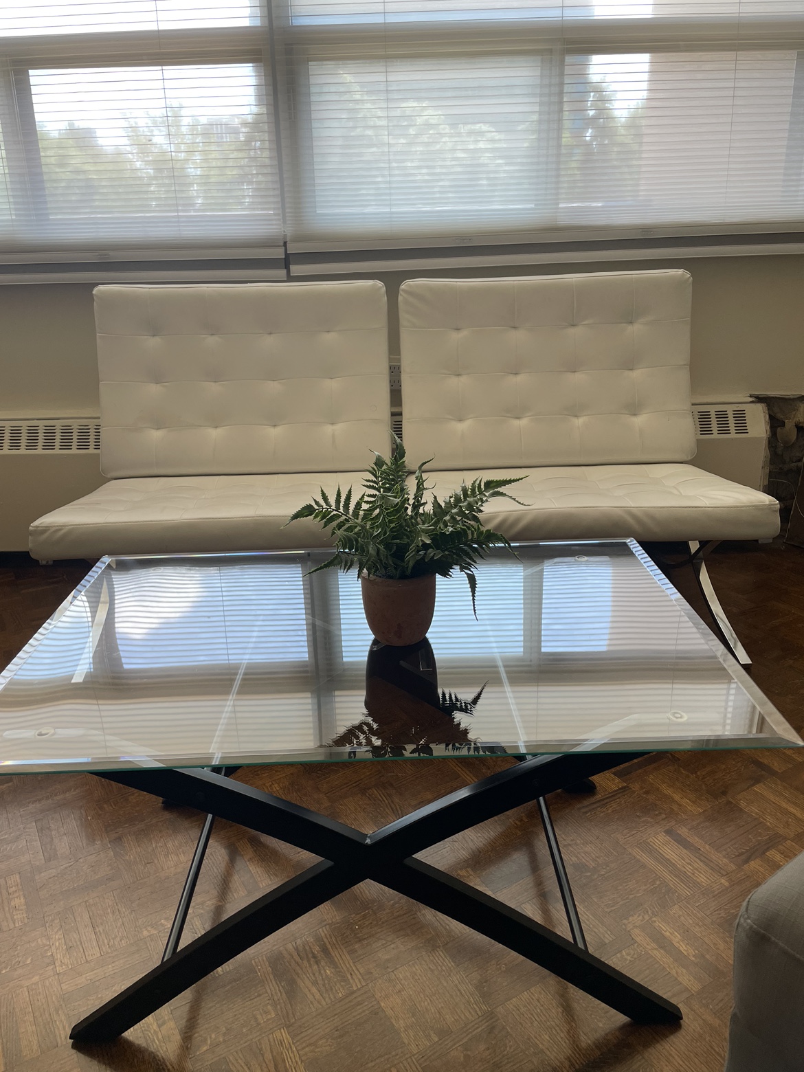 SET with 2 soft chairs and glass coffee table - photo 3