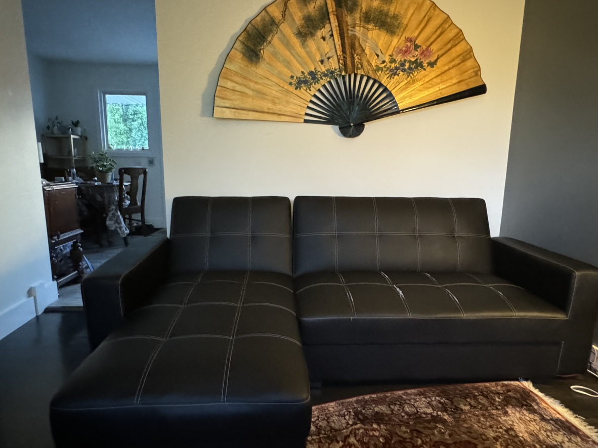 Leather Couch with storage - photo 2