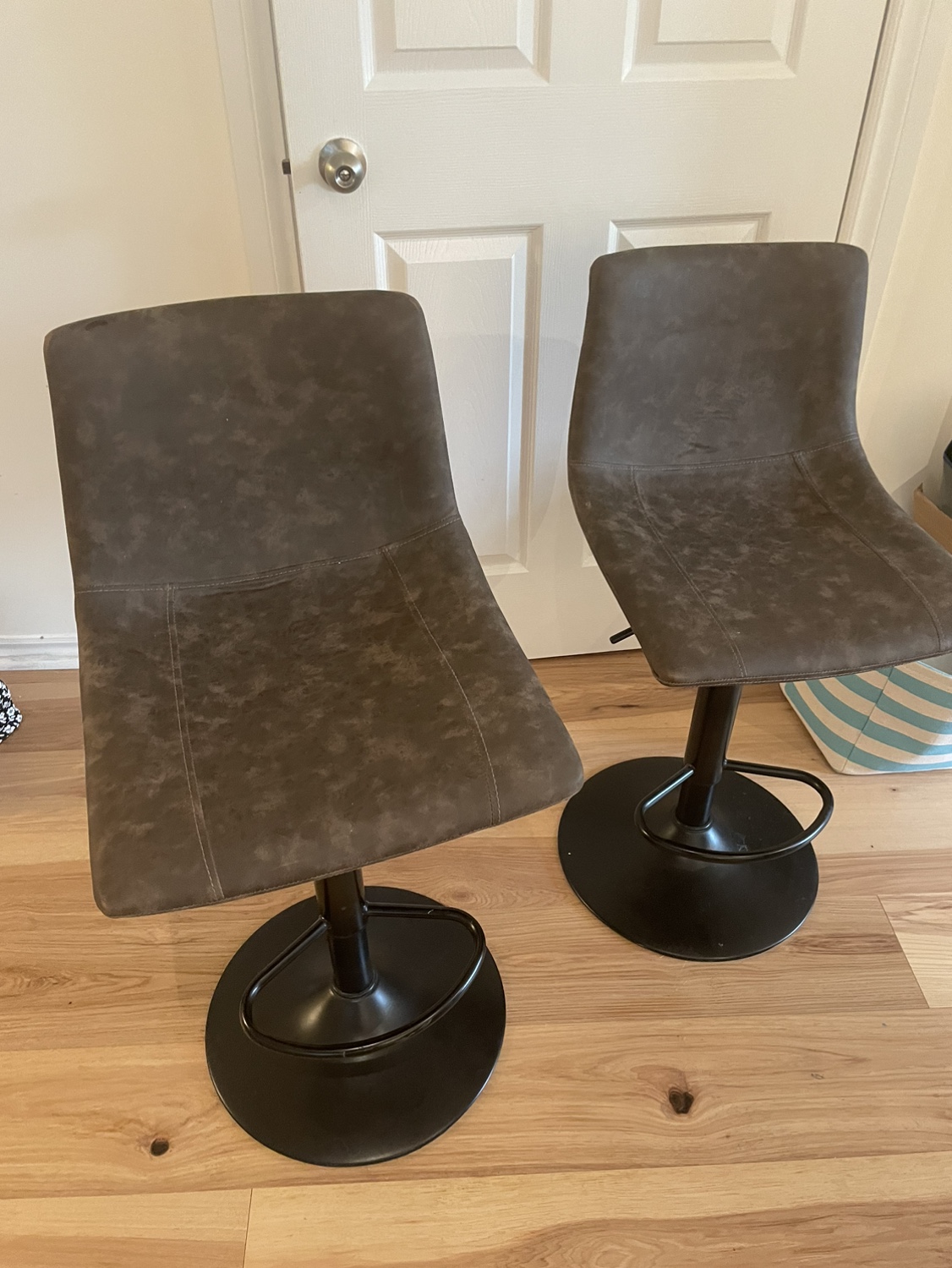 Leather bar stools from 17 Stories- set of 2 thumbnail