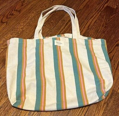 Sezane Stripes Cotton Tote Bag EUC