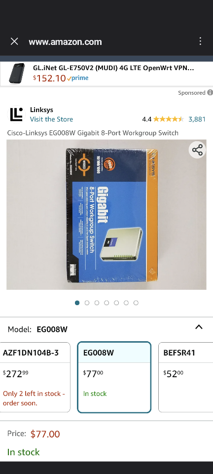 🧡 Linksys EG008W Gigabit 8-Port Workgroup Switch