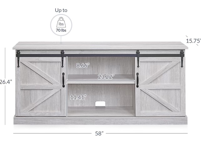 TV Stand Light Gray BASICALLY NEW!