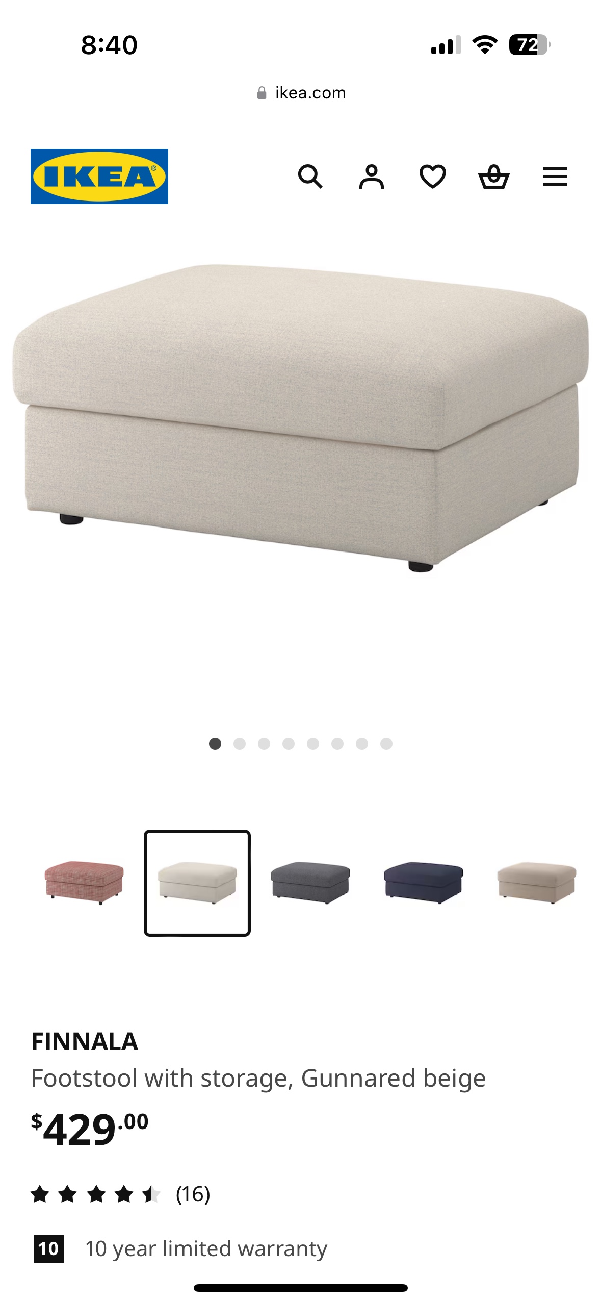 IKEA Footstool storage Grey