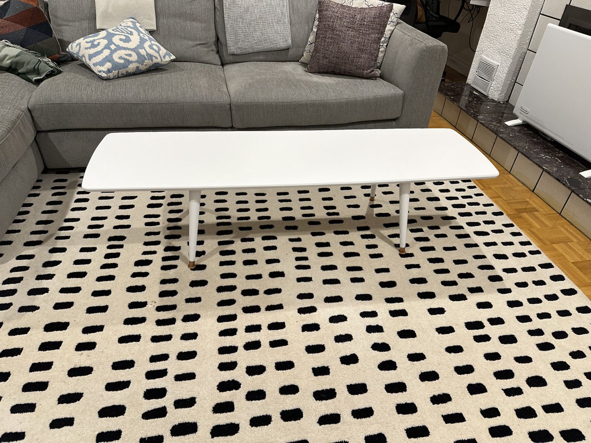 Mid-Century Modern White Coffee Table