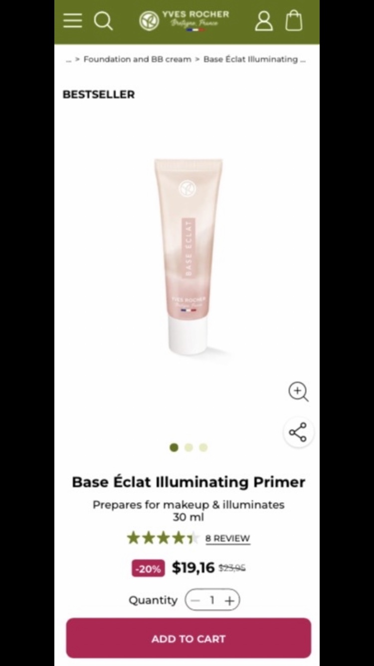 Yves Rocher Illuminating Makeup Primer🧴💄 🍑 🌸 🌞📣✨🇫🇷 image indicator(3)