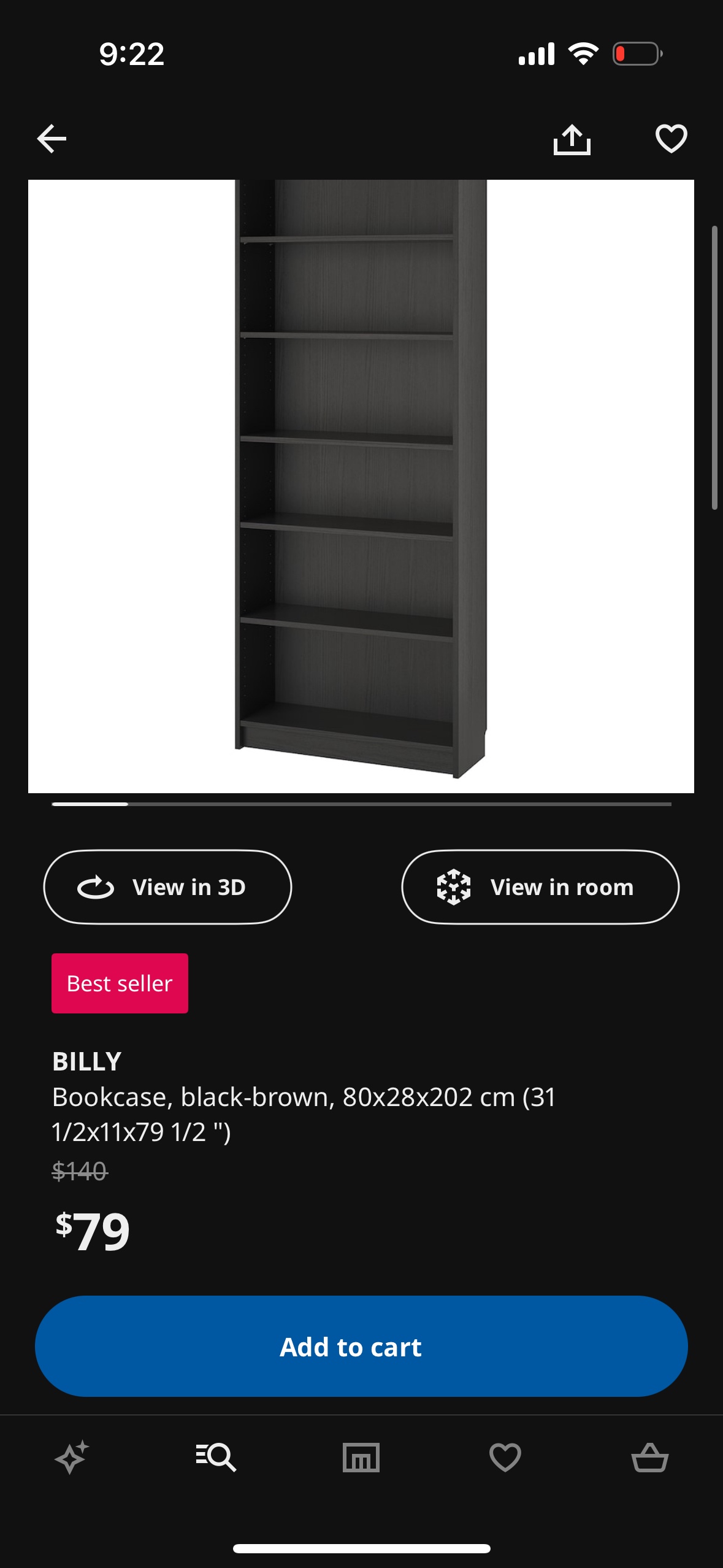 3 Black IKEA Billy Bookcases - photo 5